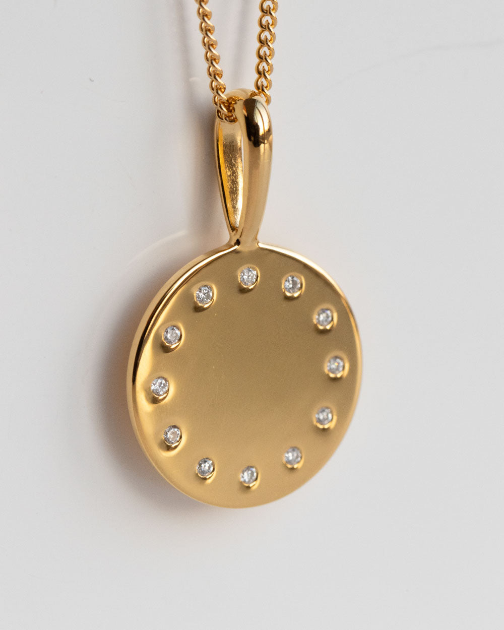 heroyne Diamond Disc Necklace Diamonds 18k Gold Vermeil