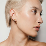 heroyne Double Illusion Earrings Dome Earcuff 18 karat Gold Vermeil 5