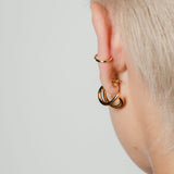 heroyne Double Illusion Earrings Dome Earcuff 18 karat Gold Vermeil 7