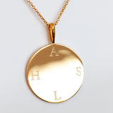 Engravable Large Disc Necklace